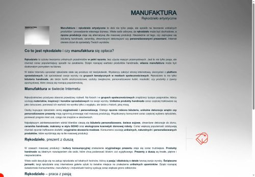Manufaktura, jak odróżnić ręcznie robione produkty